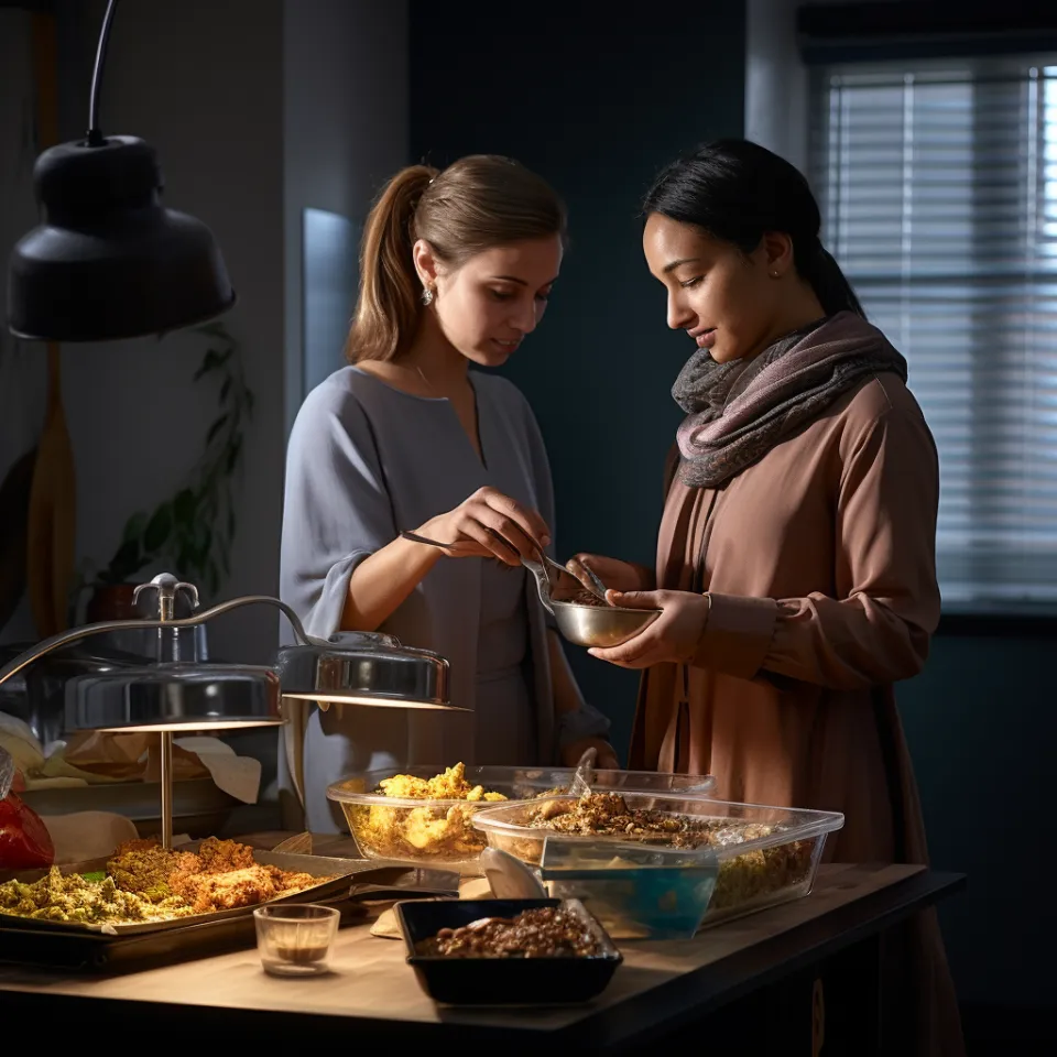 Cliente feminina satisfeita à mesa